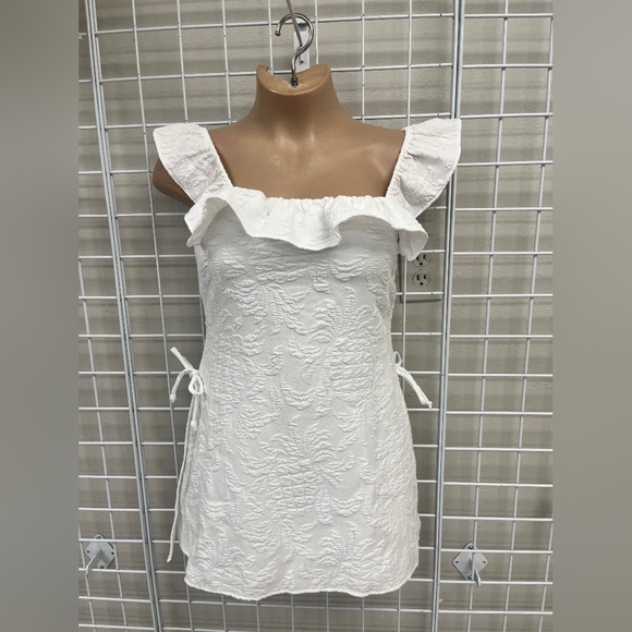 LILLY PULITZER Zoya Romper White Pineapple Pucker Jacquard PERFECT SHAPE Sz8 - Picture 6 of 9